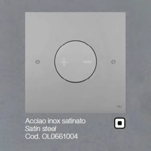 Placca OLI per Cassetta Acciaio inox satinato quadrata tonda grande Ino-x 0661004