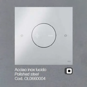 Placca OLI per Cassetta Acciaio inox lucido quadrata tonda grande Ino-x 0660004