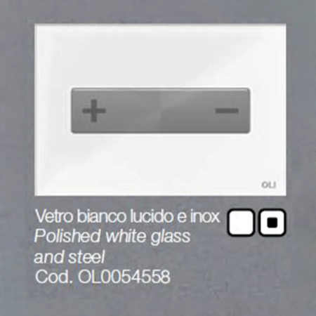 Placca OLI per Cassetta Vetro bianco lucido e inox Oceania 0054558
