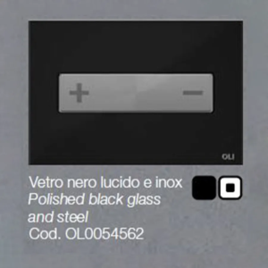 Placca OLI per Cassetta Vetro nero lucido e inox Oceania 0054562