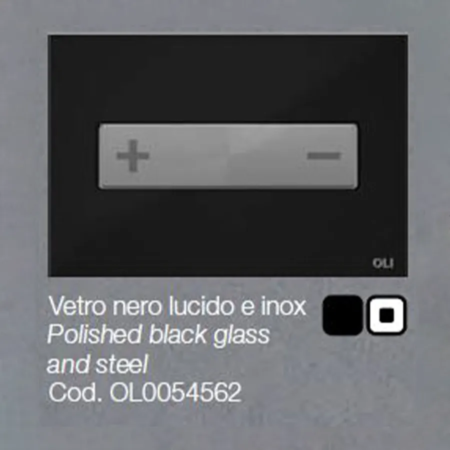 Placca OLI per Cassetta Vetro nero lucido e inox Oceania 0054562